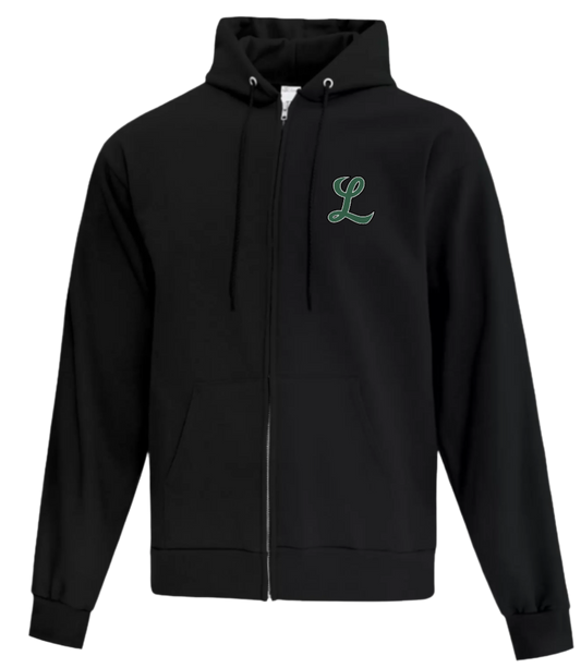 Layritz Little League Unisex and Youth Full Zip Cotton/Polyester Black Hoodie