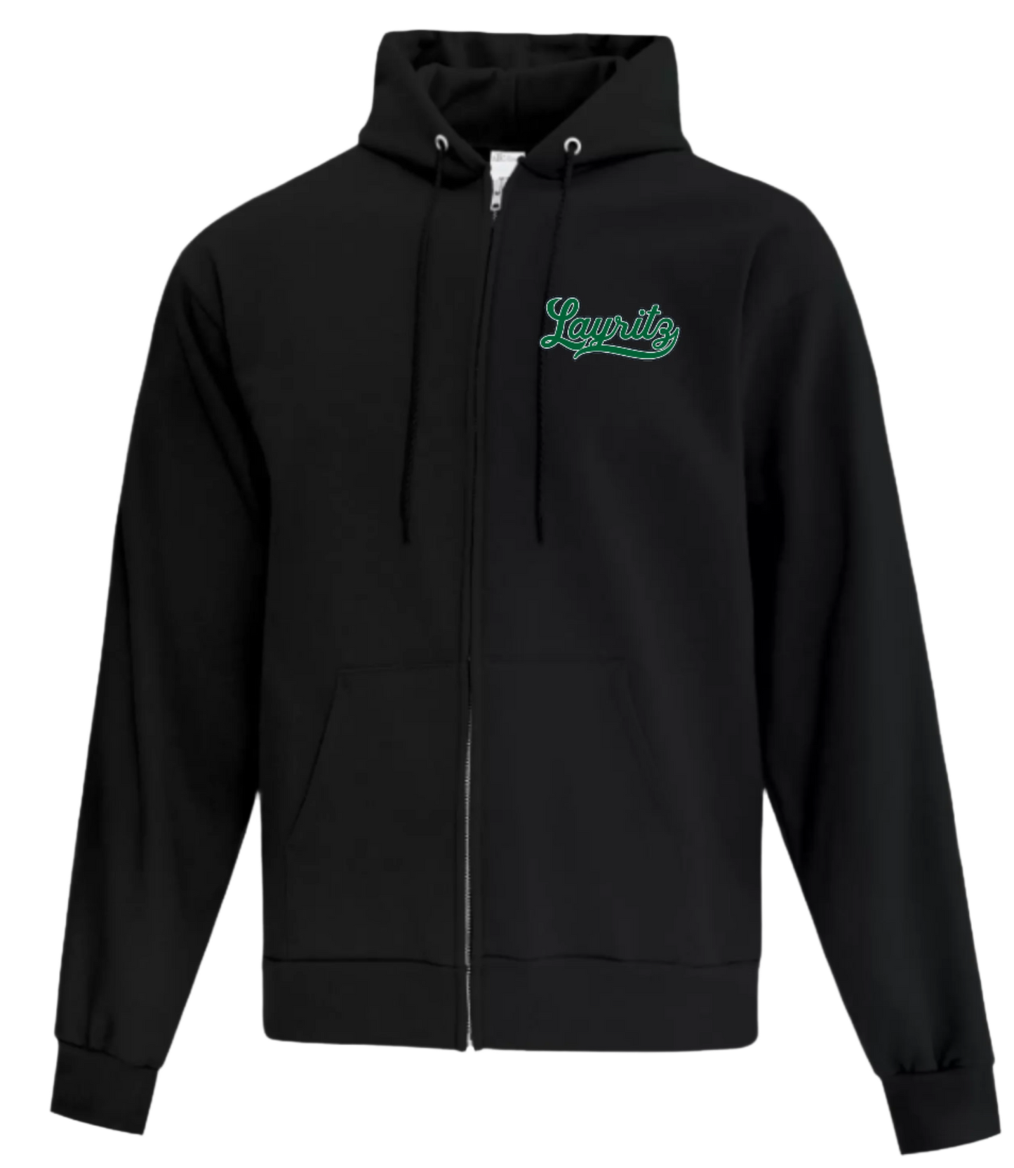 Layritz Little League Unisex and Youth Full Zip Cotton/Polyester Black Hoodie