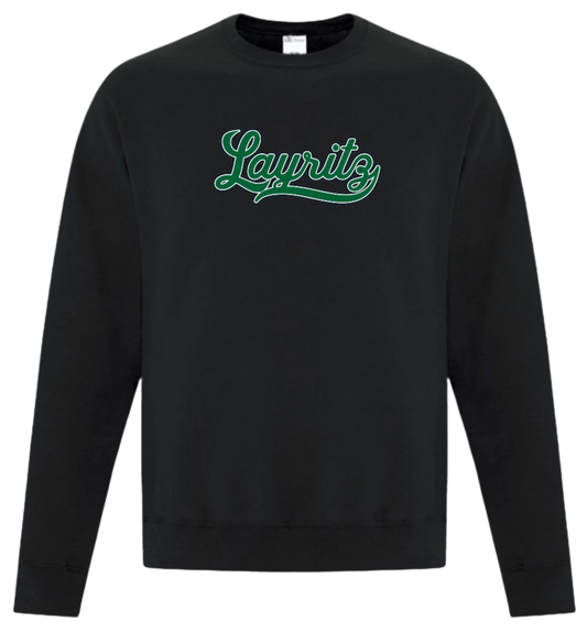 Layritz Little League Unisex and Youth Cotton/Polyester Black Crewneck Sweatshirt