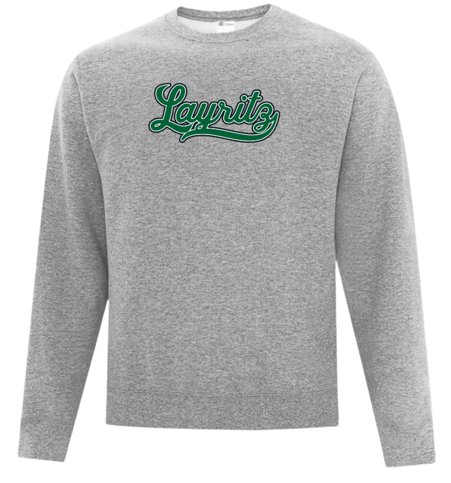 Layritz Little League Unisex and Youth Cotton/Polyester Sport Grey Crewneck Sweatshirt