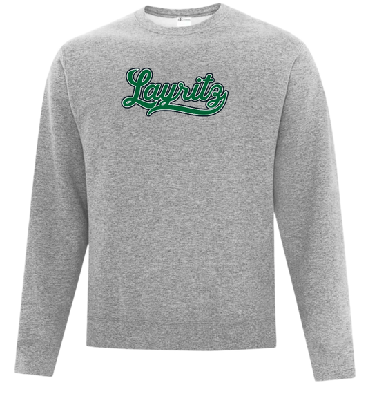 Layritz Little League Unisex and Youth Cotton/Polyester Sport Grey Crewneck Sweatshirt