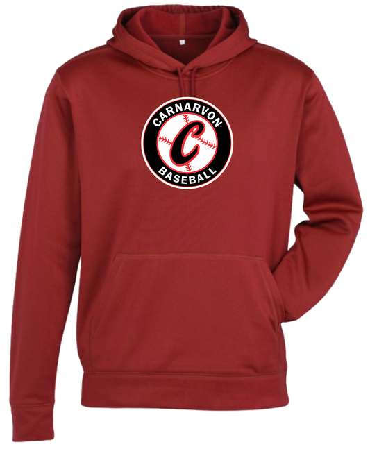 Carnarvon Baseball Unisex and Youth Pullover Red DriFit Hoodie