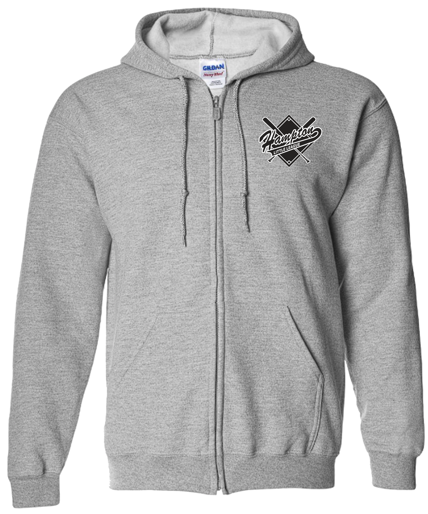 Hampton Little League Unisex and Youth Full Zip Cotton/Polyester Sport Grey Hoodies