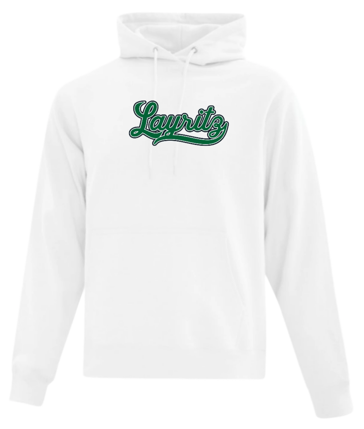 Layritz Little League Unisex and Youth Pullover Cotton/Polyester White Hoodie