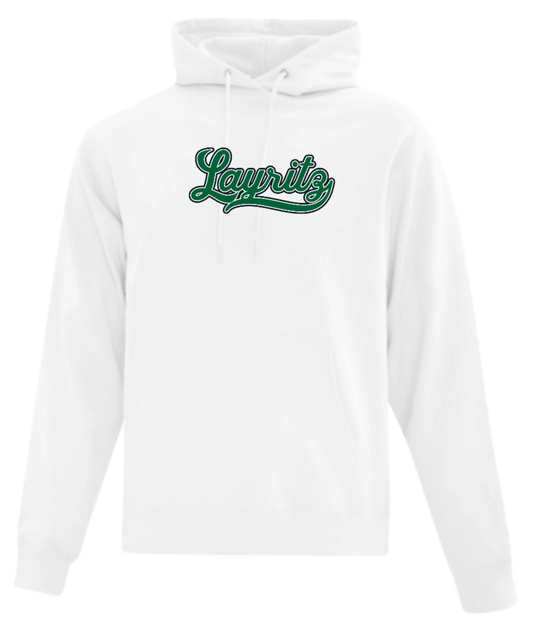Layritz Little League Unisex and Youth Pullover Cotton/Polyester White Hoodie