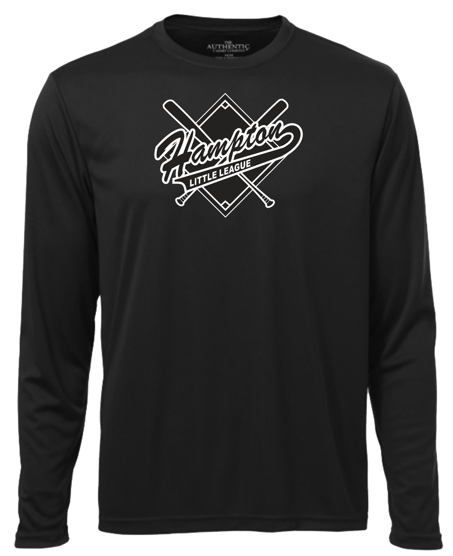 Hampton Little League Unisex and Youth Long Sleeve Black DriFit Tshirt