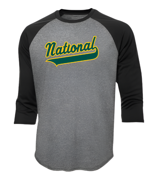 National Little League Black Arm Adult and Youth 3/4 Sleeve Baseball Polyester Tshirt