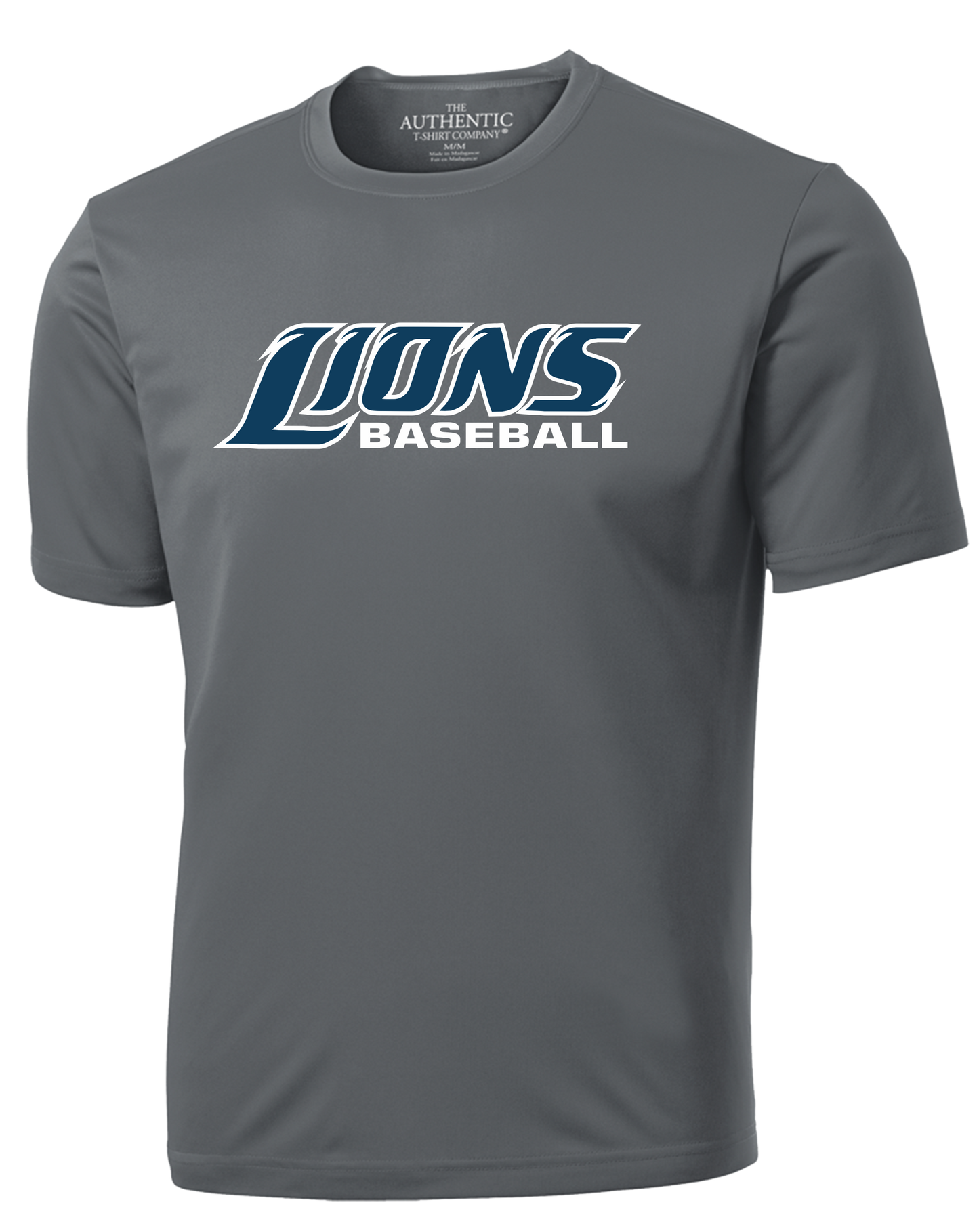 Lions Baseball Unisex and Youth Short Sleeve DriFit Coal Grey Tshirt