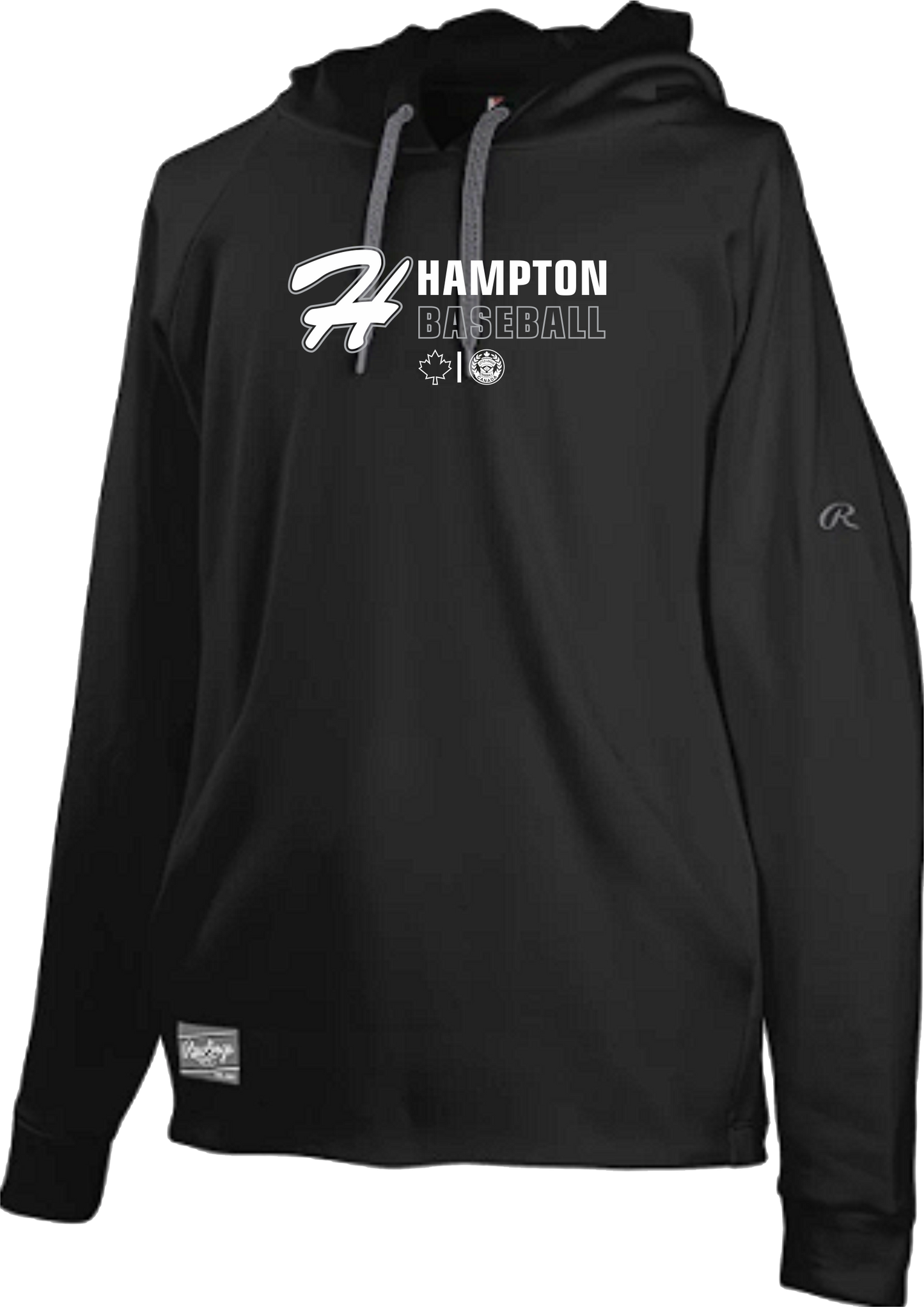 Hampton Little League Rawlings Unisex and Youth Performance Black Pullover Hoodie