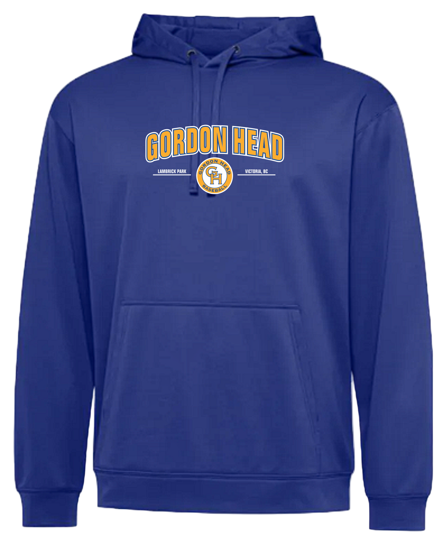 Gordon Head Baseball Royal Blue Unisex and Youth Pullover DriFit Hoodie