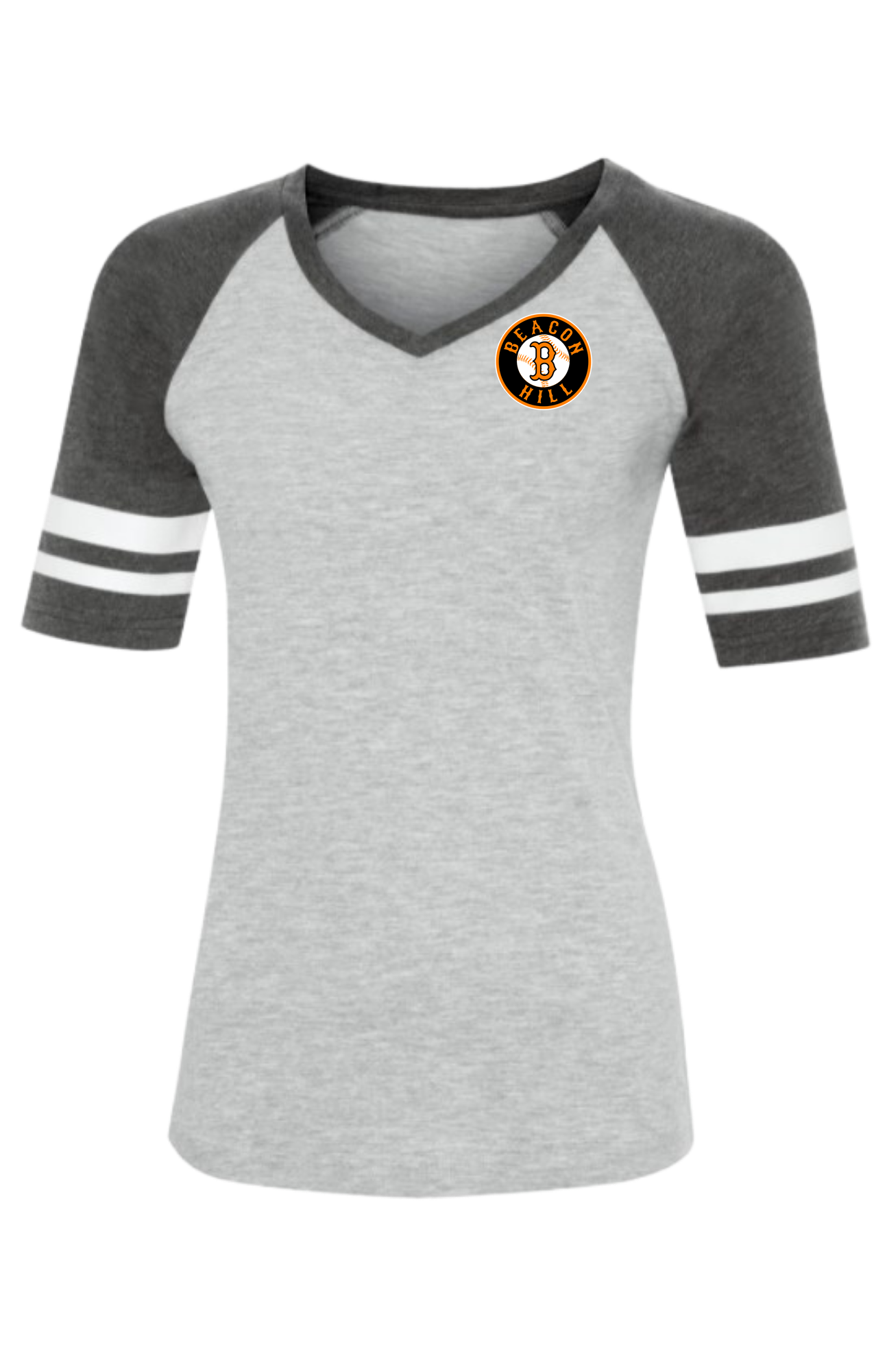 Beacon Hill Ladies Vneck Baseball Tshirt