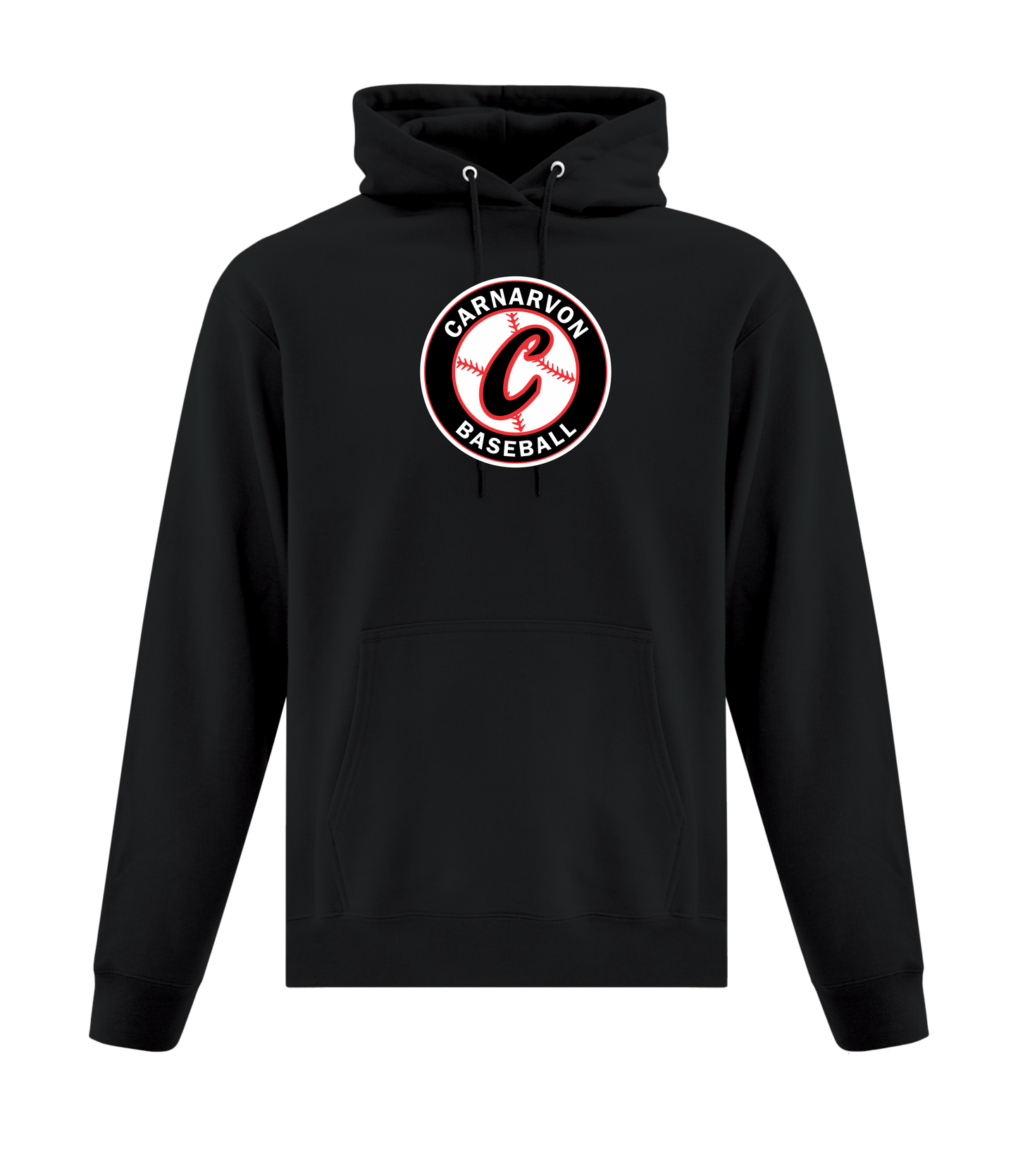 Carnarvon Baseball Unisex and Youth Pullover Black Cotton Hoodie