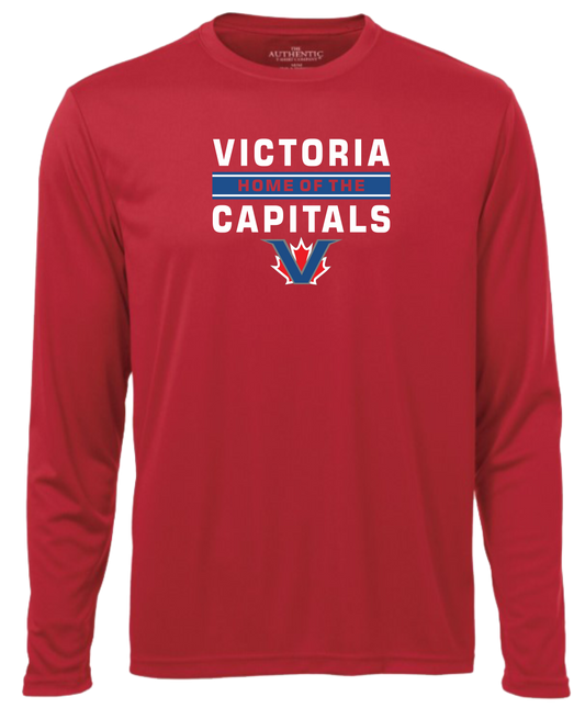 Victoria Capitals North Baseball Unisex and Youth Long Sleeve DriFit Tshirt