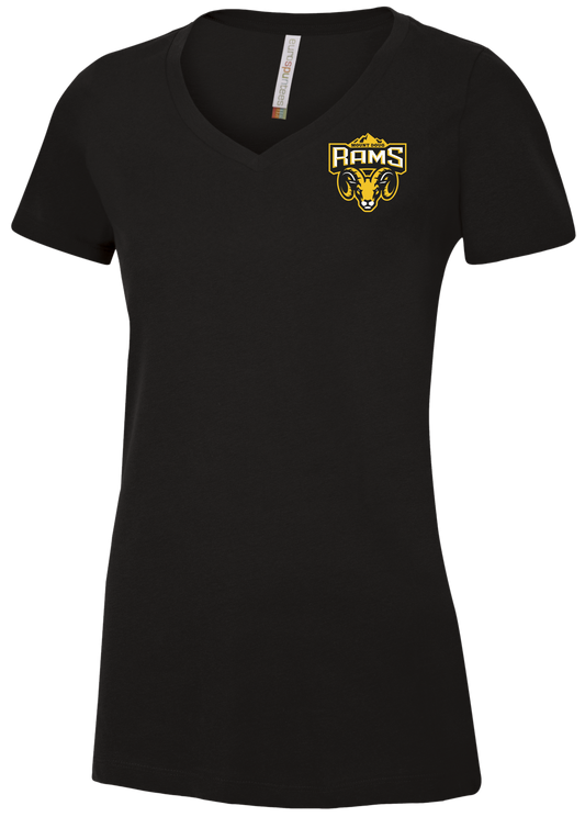 Mount Doug Rams Football Ladies VNeck Tshirt