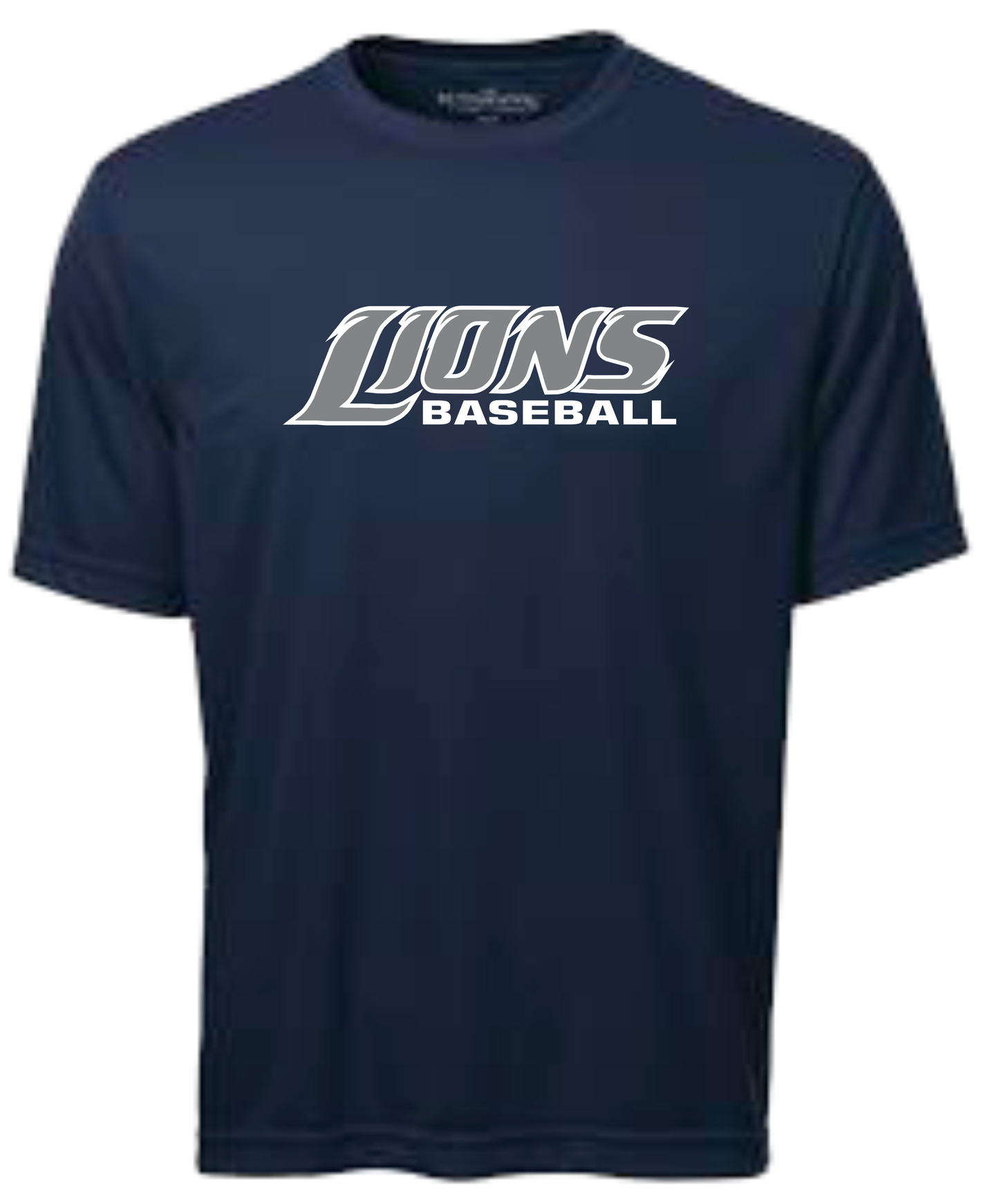 Lions Baseball Unisex and Youth Short Sleeve DriFit Navy Tshirt