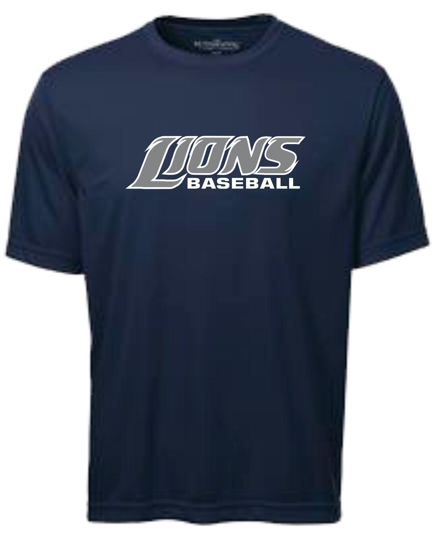 Lions Baseball  Unisex and Youth Short Sleeve DriFit Navy Tshirt