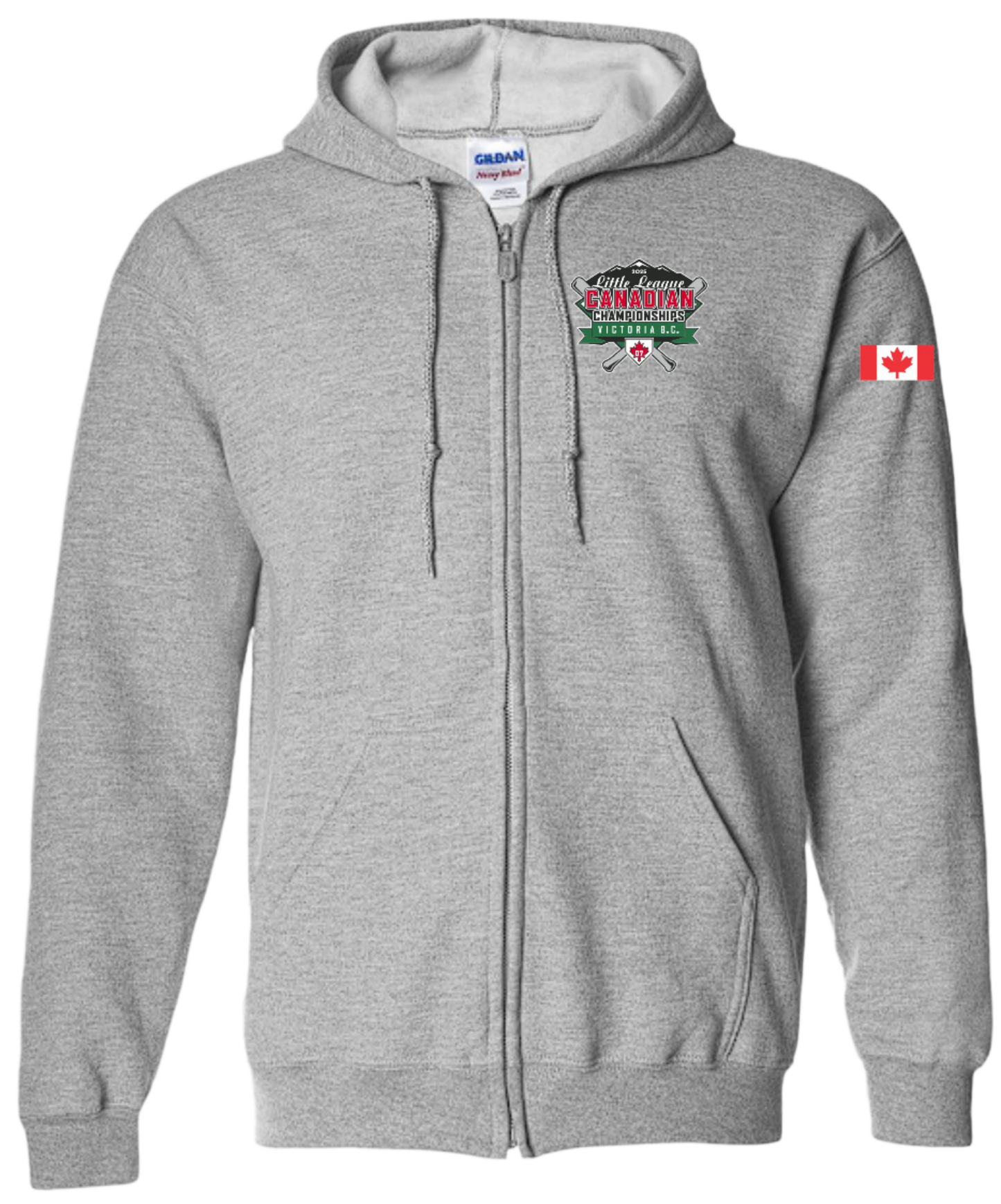 2025 Canadian Championships Unisex and Youth Full Zip Cotton/Polyester Sport Grey Hoodie