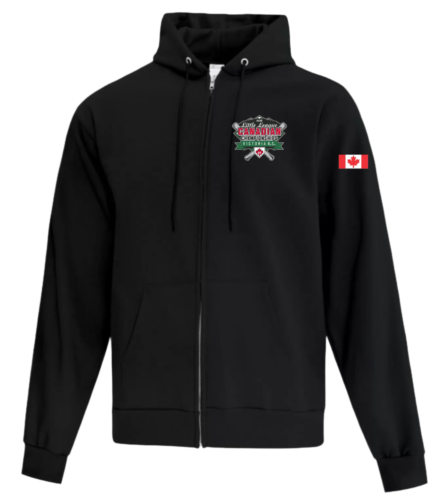 2025 Canadian Championships Unisex and Youth Full Zip Cotton/Polyester Black Hoodie