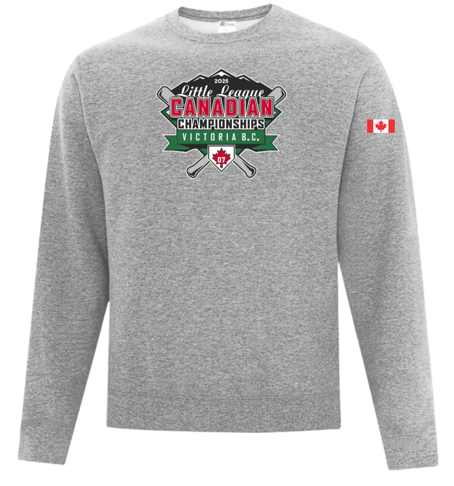 2025 Canadian Championships Unisex and Youth Cotton/Polyester Sport Grey Crewneck Sweatshirt