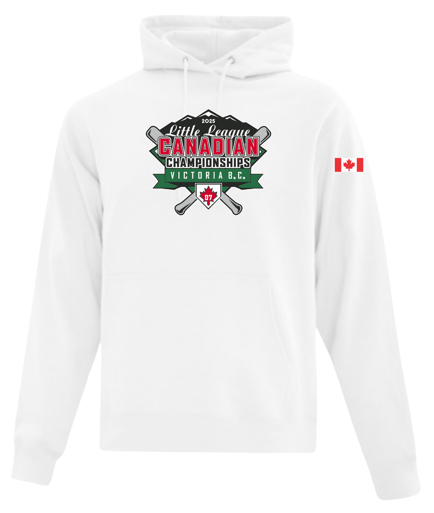 2025 Canadian Championships Unisex and Youth Pullover Cotton/Polyester White Hoodie