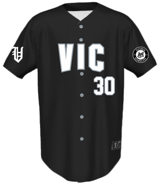 Custom Full Button Holloway Black Jerseys for Victoria Seawolves Baseball