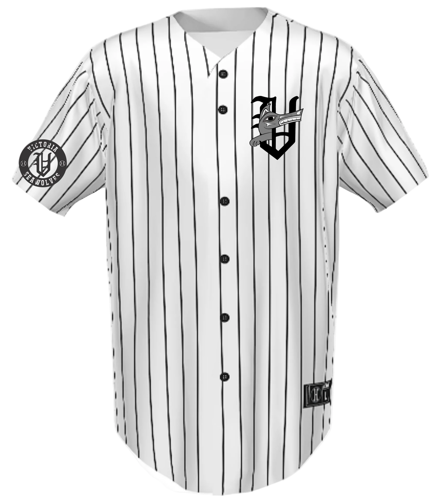 Custom Full Button Holloway Pinstripe Jerseys for Victoria Seawolves Baseball