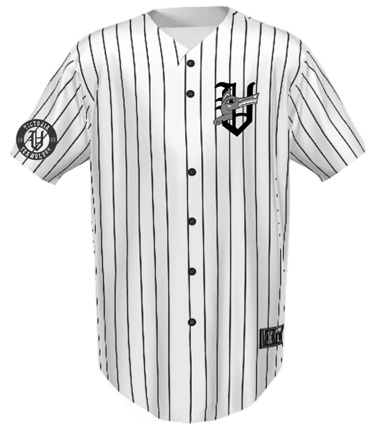 Custom Full Button Holloway Pinstripe Jerseys for Victoria Seawolves Baseball