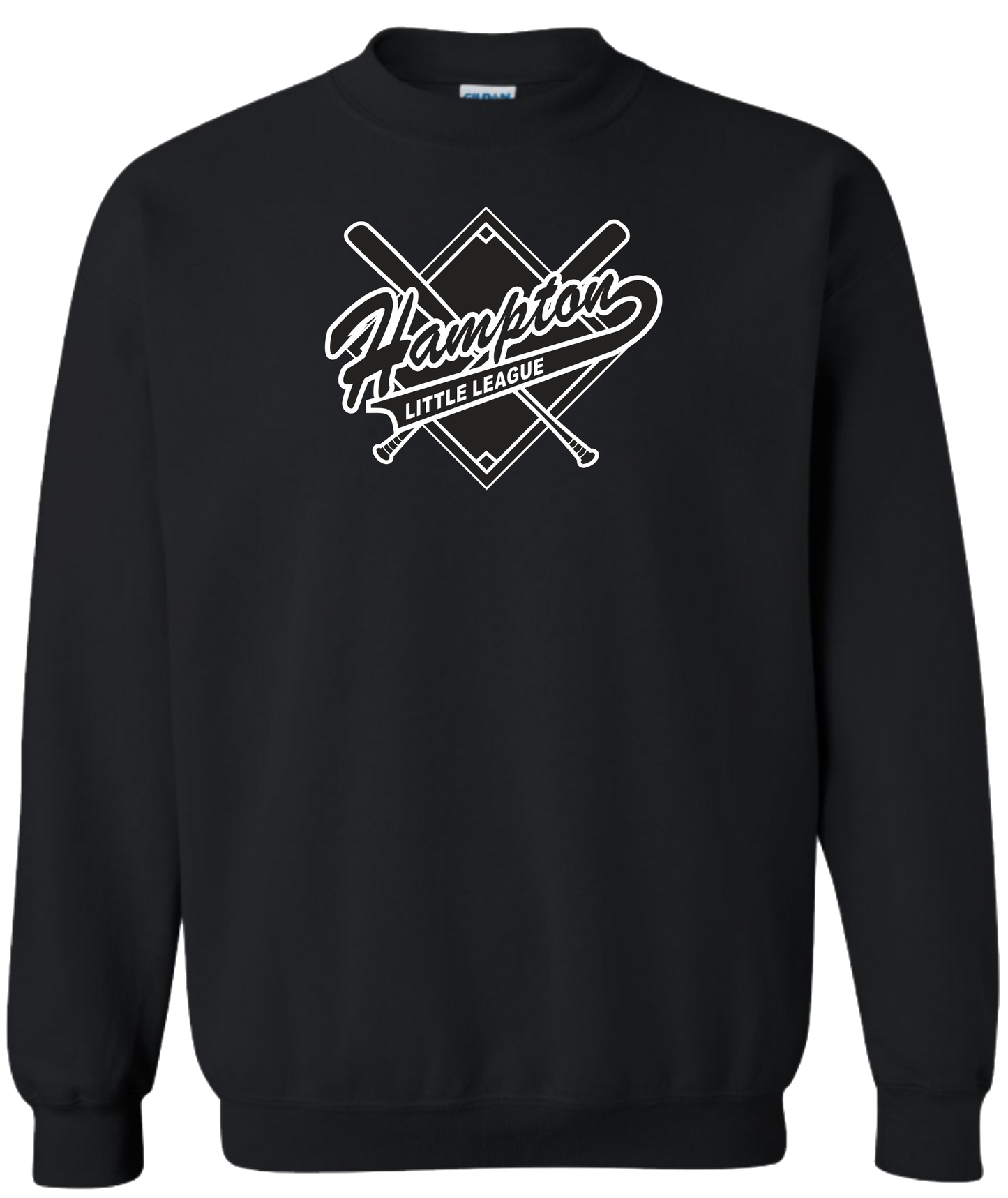 Hampton Little League Unisex and Youth Crewneck Black Sweatshirt