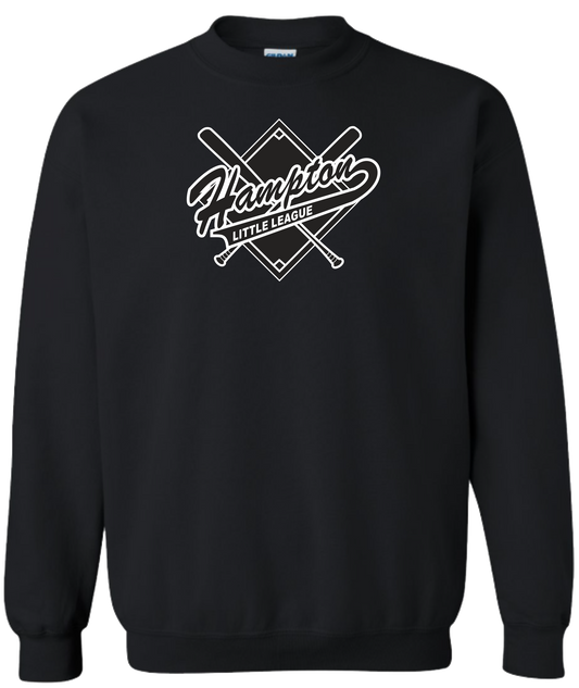 Hampton Little League Unisex and Youth Crewneck Black Sweatshirt