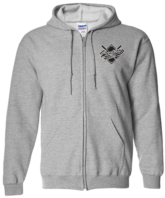 Hampton Little League Unisex and Youth Full Zip Cotton/Polyester Sport Grey Hoodies