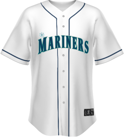 Custom Full Button Holloway White Jerseys for Victoria Mariners Baseball Club