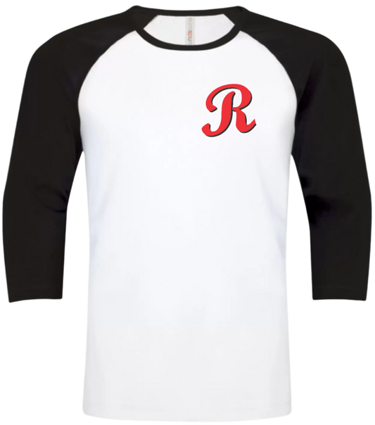 Carnarvon Reds Unisex and Youth 3/4 Sleeve Baseball Cotton Tshirt