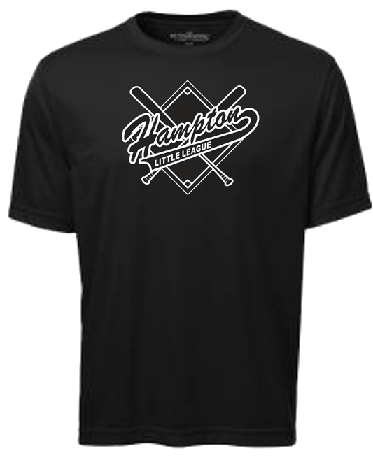 Hampton Little League Unisex and Youth Short Sleeve Black DriFit Tshirt