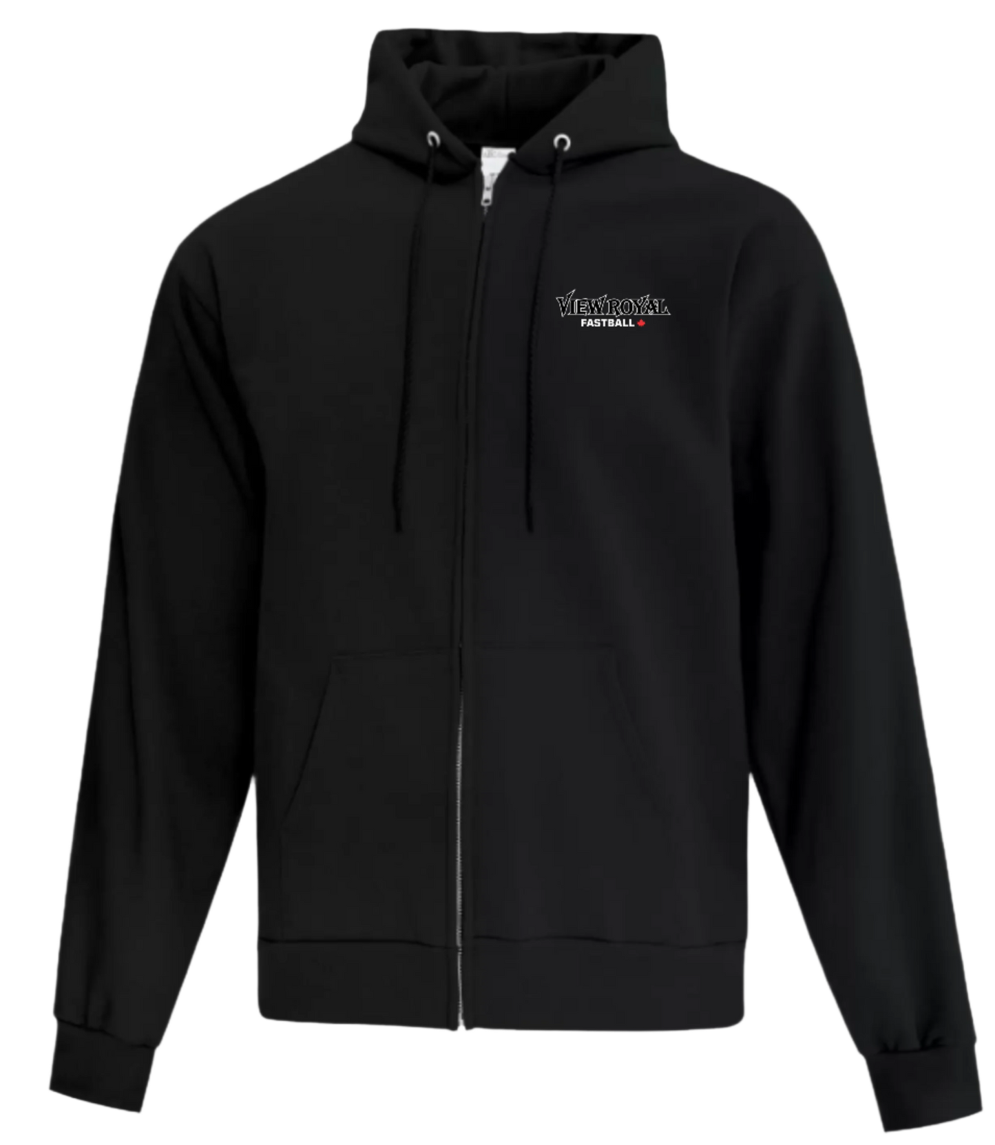 View Royal Fastball Unisex and Youth Full Zip Cotton/Polyester Black Hoodie