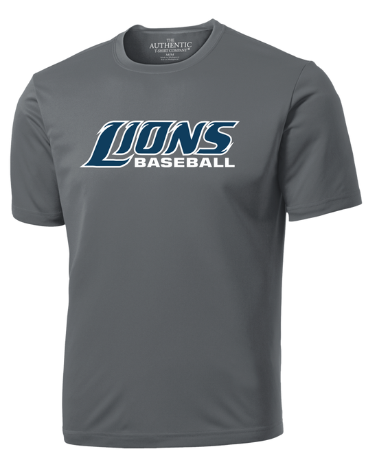 Lions Baseball  Unisex and Youth Short Sleeve DriFit Coal Grey Tshirt