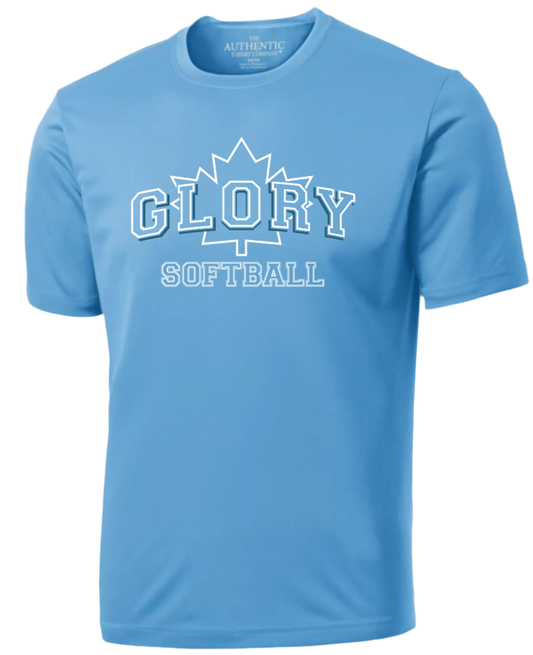 Glory Softball Unisex and Youth Short Sleeve DriFit Light Blue PRACTICE Tshirt