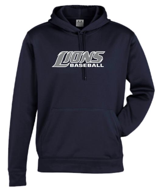 Lions Baseball Unisex and Youth Pullover Navy DriFit Hoodie