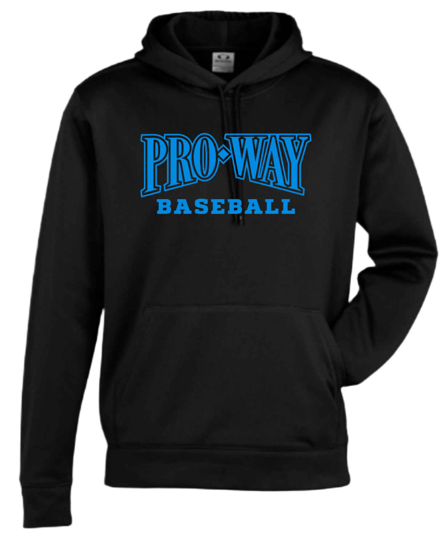 NEON BLUE Pro Way Baseball Unisex and Youth Pullover Black DriFit Hoodie