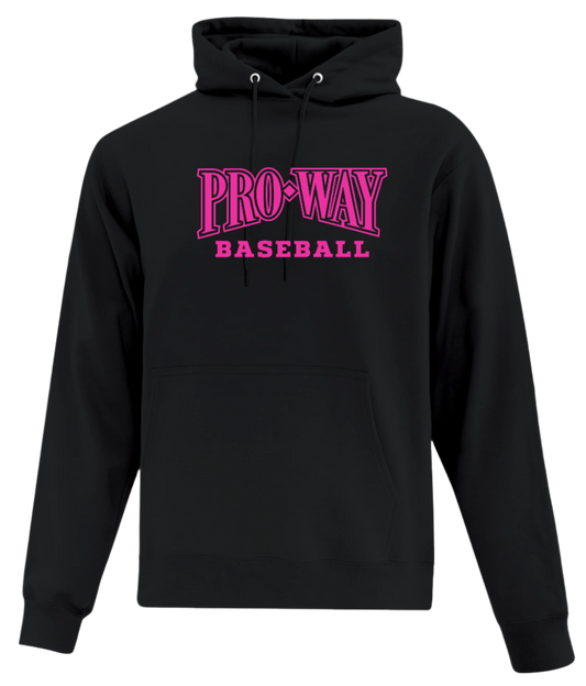 NEON PINK Pro Way Baseball Unisex and Youth Cotton Pullover Hoodie