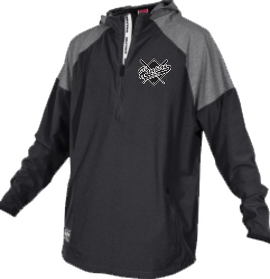 Hampton Little League Rawlings Adult and Youth LONG SLEEVE Hooded 1/4 Zip Batting Jacket