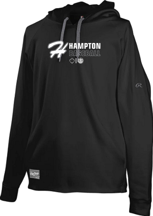 Hampton Little League Rawlings Unisex and Youth Performance Black Pullover Hoodie