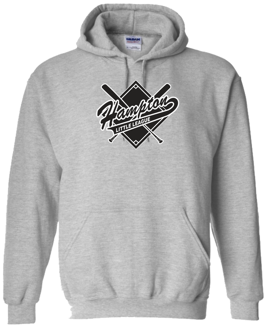 Hampton Little League Youth and Unisex Pullover Cotton Sport Grey Hoodie