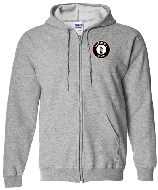 Beacon Hill Unisex and Youth Full Zip Cotton/Polyester Sport Grey Hoodies