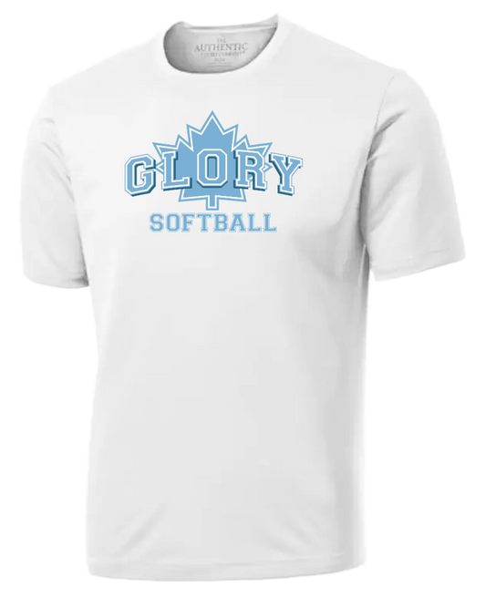 Glory Softball Unisex and Youth Short Sleeve DriFit White PRACTICE Tshirt