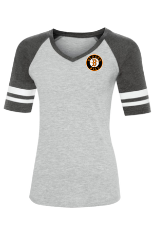 Beacon Hill Ladies Vneck Baseball Tshirt