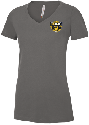 Mount Doug Rams Football Ladies VNeck Tshirt